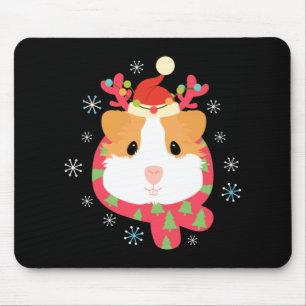 Guinea Pig Christmas Reindeer Mouse Pad
