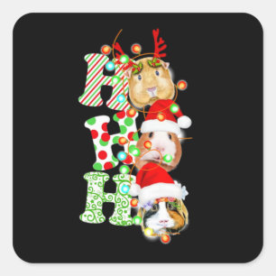 Guinea Pig Christmas Square Sticker