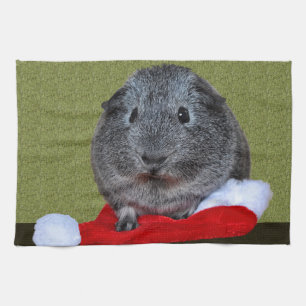 Guinea Pig Christmas Tea Towel