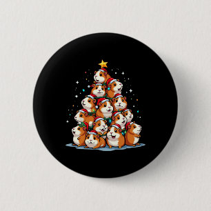 Guinea Pig Christmas Tree Funny Cavy Holiday 6 Cm Round Badge