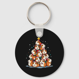 Guinea Pig Christmas Tree Funny Cavy Holiday  Key Ring
