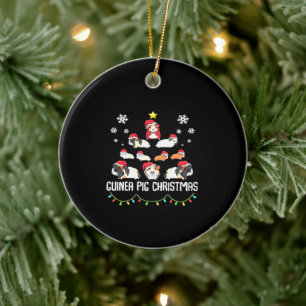 Guinea Pig Christmas Tree   Funny Guinea Pig Lover Ceramic Ornament