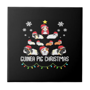 Guinea Pig Christmas Tree   Funny Guinea Pig Lover Ceramic Tile