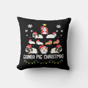 Guinea Pig Christmas Tree   Funny Guinea Pig Lover Cushion