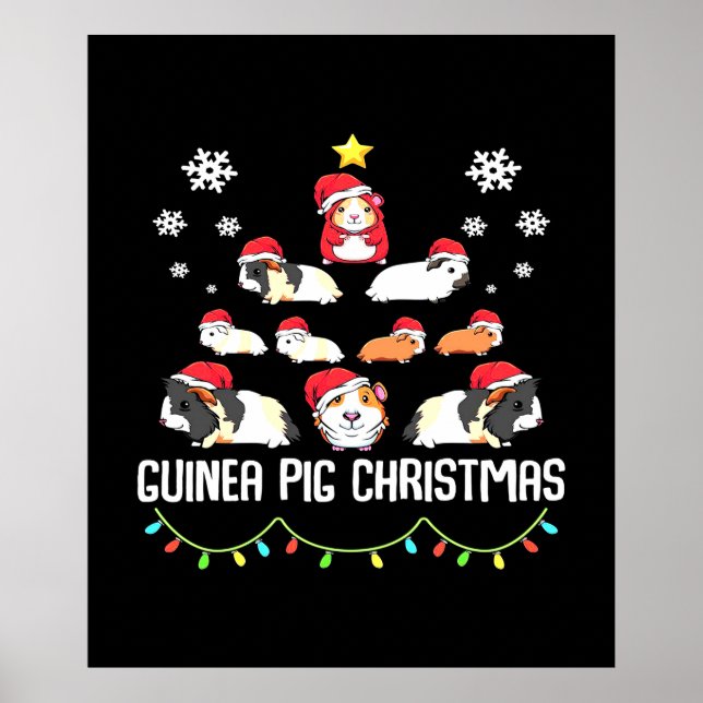 Guinea Pig Christmas Tree | Funny Guinea Pig Lover Poster (Front)