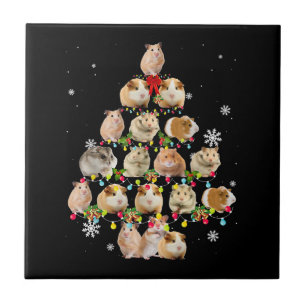 Guinea Pig Christmas Tree Lights Funny Xmas Gift Ceramic Tile
