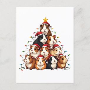 Guinea Pig Christmas Tree Merry Christmas Xmas Announcement Postcard