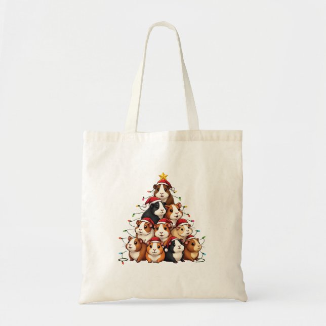 Guinea Pig Christmas Tree Merry Christmas Xmas Tote Bag (Front)