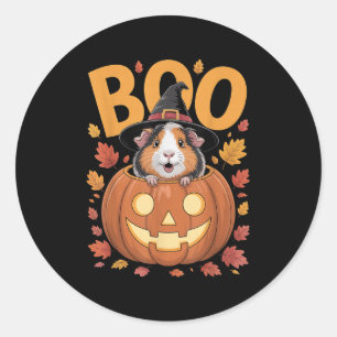Guinea Pig Costume On Pumpkin Halloween Guinea Pig Classic Round Sticker