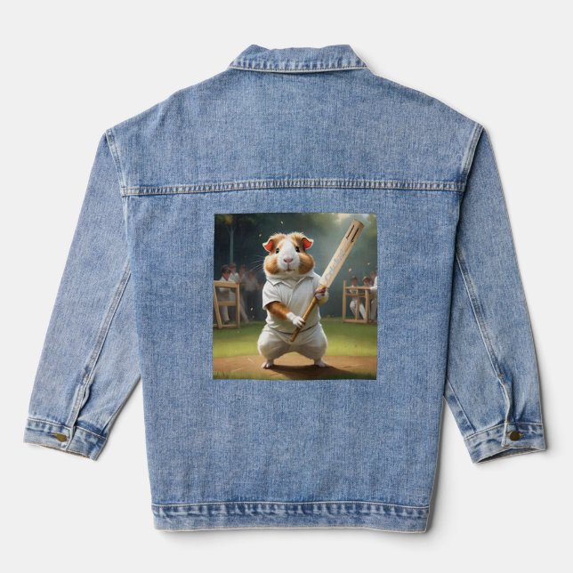 Guinea Pig Cricketer: Dressed In Whites Denim Jacket (Back)