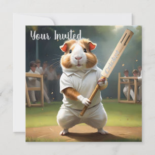 Guinea Pig Cricketer: Dressed In Whites Invitation