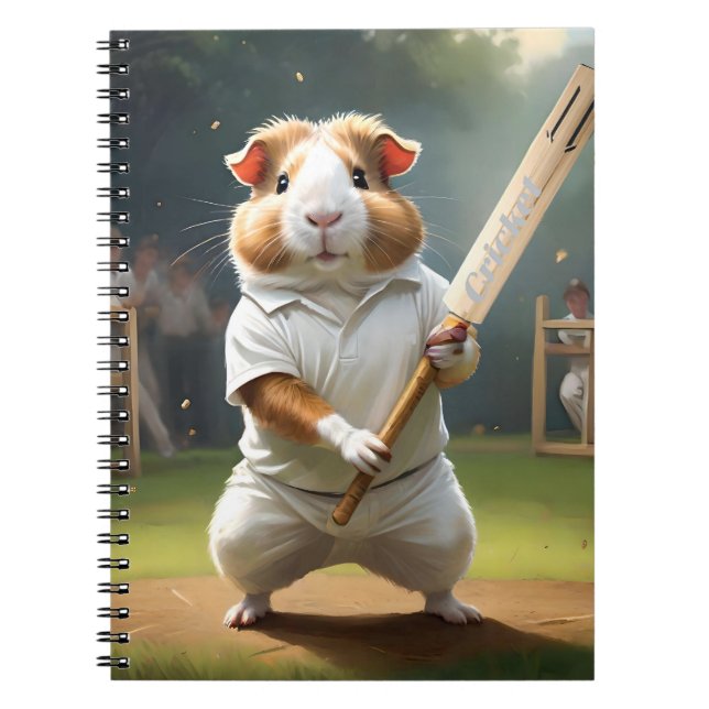 Guinea Pig Cricketer: Dressed In Whites Notebook (Front)