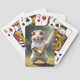 Guinea Pig Cricketer: Dressed In Whites Playing Cards