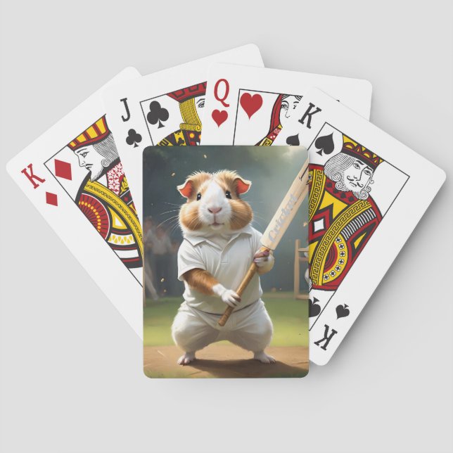 Guinea Pig Cricketer: Dressed In Whites Playing Cards (Back)