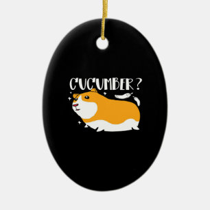 Guinea Pig Cucumber Cute Guinea Pig Cool Pet Ceramic Ornament
