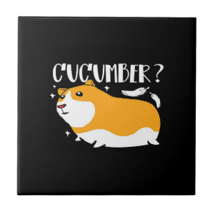Guinea Pig Cucumber   Cute Guinea Pig   Cool Pet Ceramic Tile