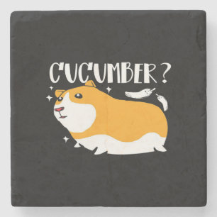 Guinea Pig Cucumber Cute Guinea Pig Cool Pet Stone Coaster