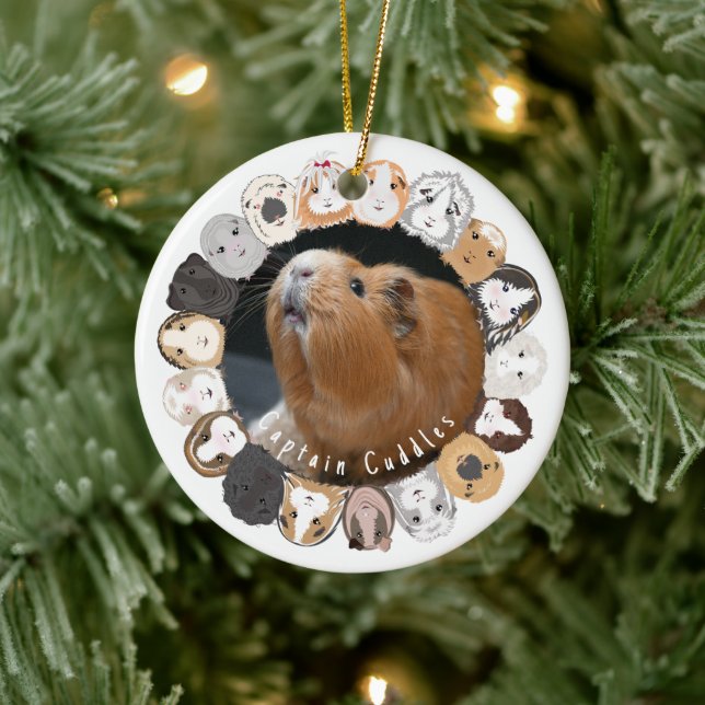 Guinea Pig Customisable  Ceramic Ornament (Tree)