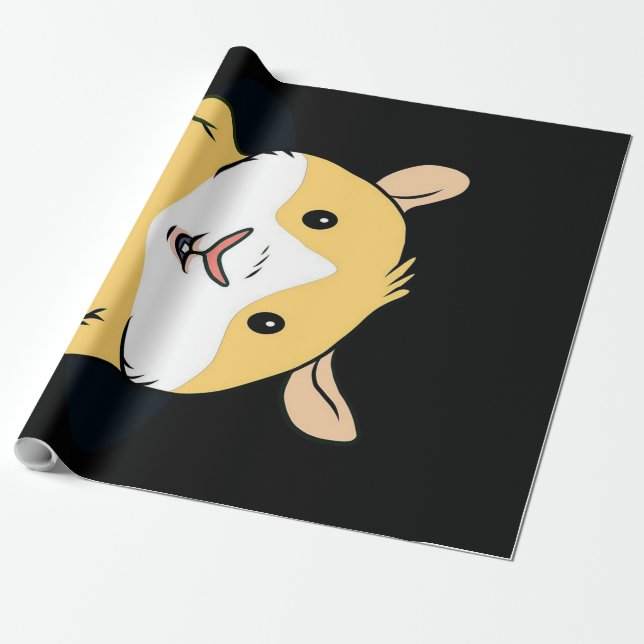 Guinea Pig | Cute Guinea Pig Yellow Lover Gifts Wrapping Paper (Unrolled)