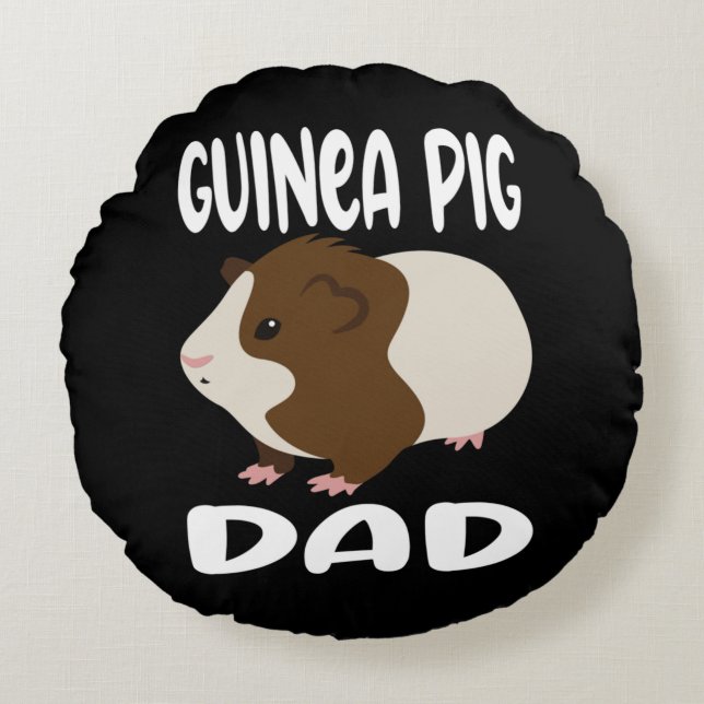Guinea Pig Dad Round Cushion (Front)