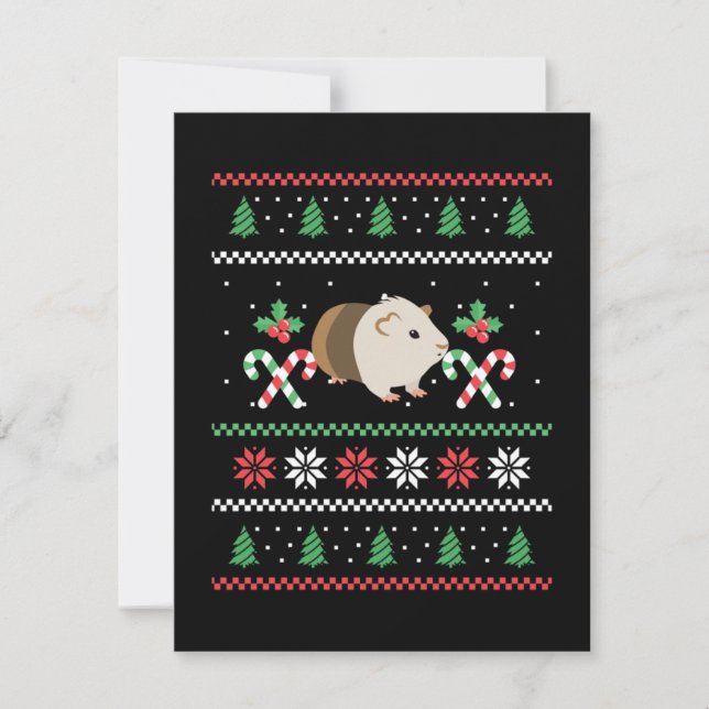 Guinea pig Dad ugly Christmas Card (Front)