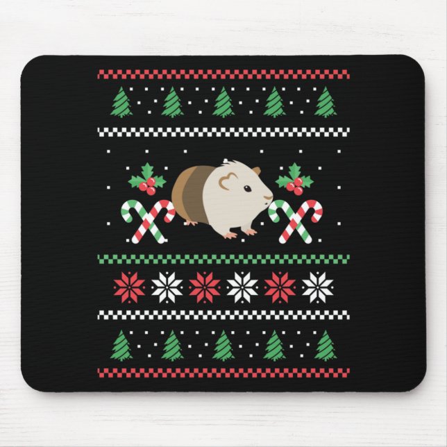 Guinea pig Dad ugly Christmas Mouse Pad (Front)