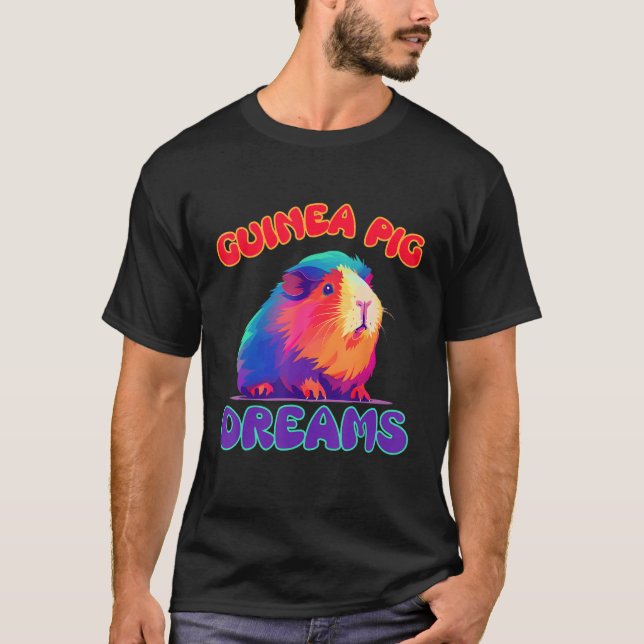 Guinea Pig Dreams Colourful G Pig design T-Shirt (Front)