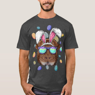 Guinea Pig Easter Bunny Ears Funny Easter Eggs Hun T-Shirt