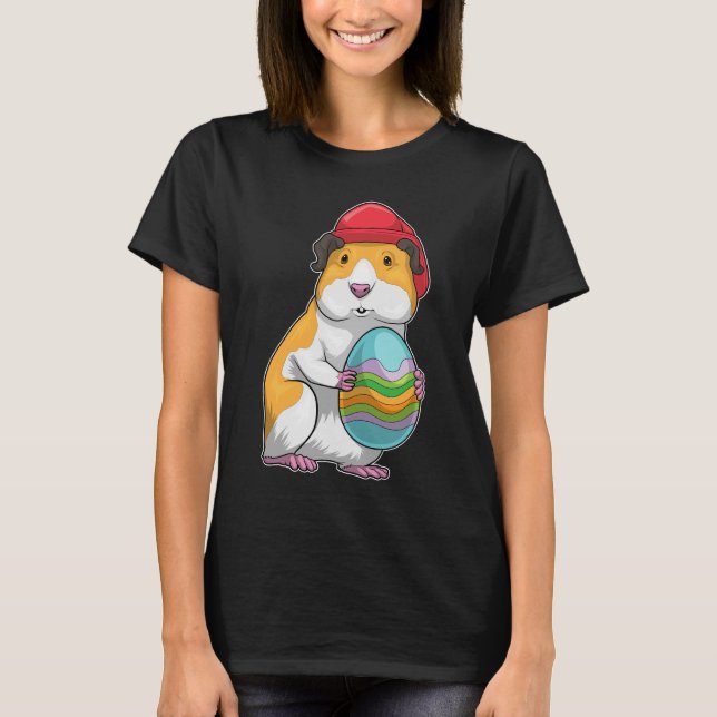 Guinea pig Easter Easter egg Firefighter T-Shirt (Front)