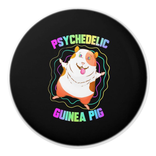 Guinea Pig EDM Party Ceramic Knob (Front)
