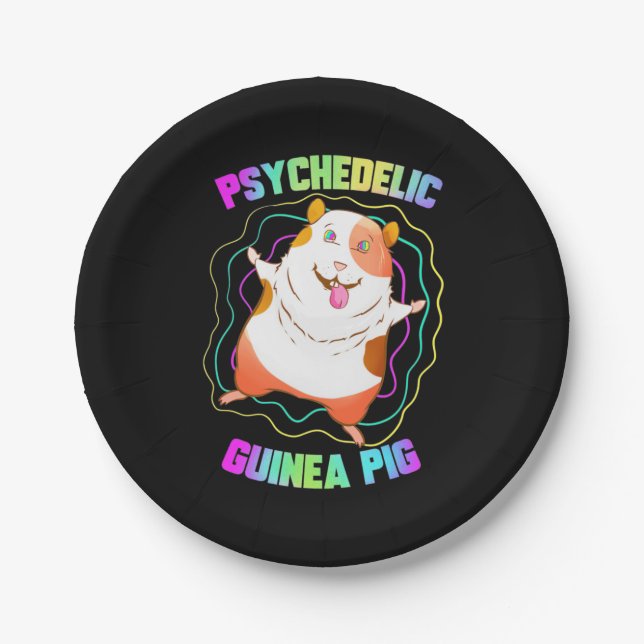 Guinea Pig EDM Party Paper Plate (Front)