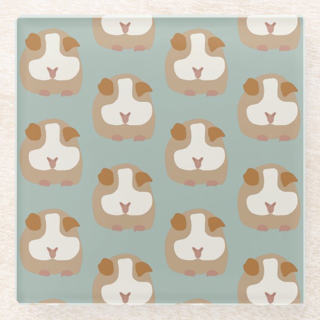 Guinea Pig Faceless Glass Coaster (Front)