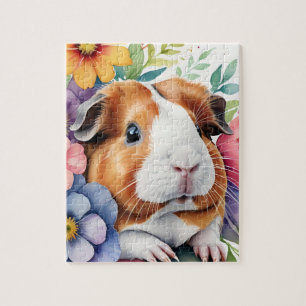Guinea Pig Family Pet Portrait Jigsaw Puzzle
