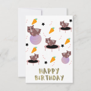 Guinea Pig Fitness Gym Funny Design Card