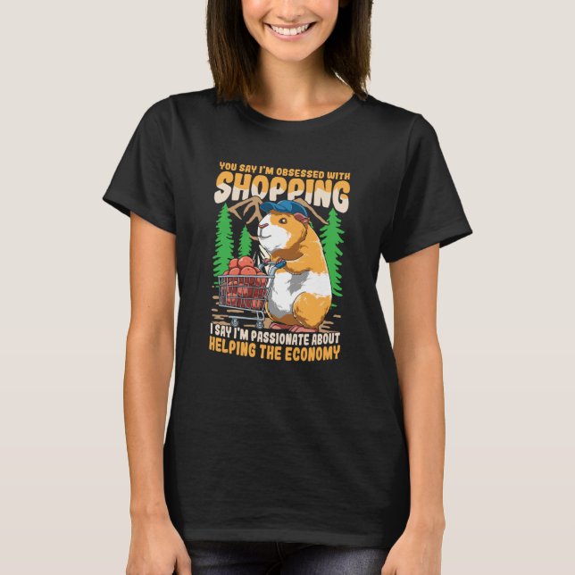 GUINEA PIG FOOD SHOPPING CART T-Shirt (Front)