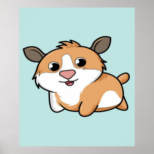 Guinea Pig Funny Cartoon Guinea Pig Gift Lovers Poster