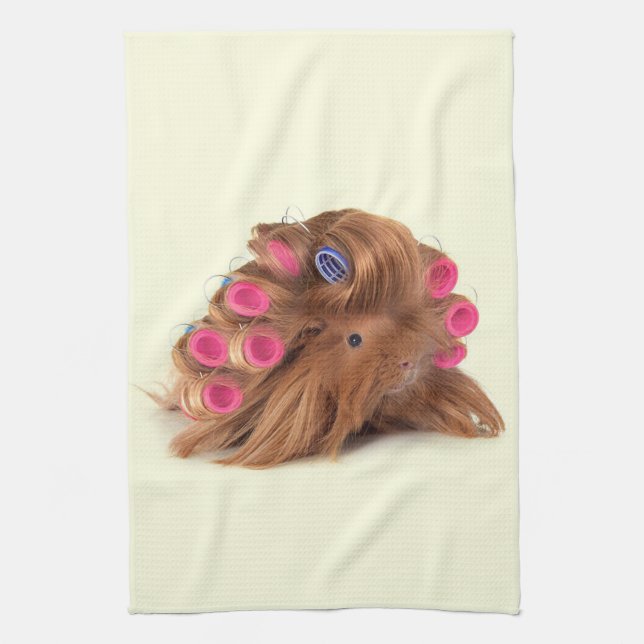 Guinea Pig | Funny Curly Guinea Pig Lover Gifts Tea Towel (Vertical)