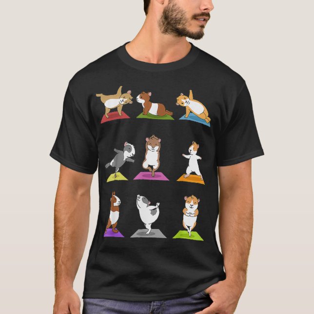 Guinea Pig  Funny Guinea Pigs In Yoga Poses Tee  (Front)