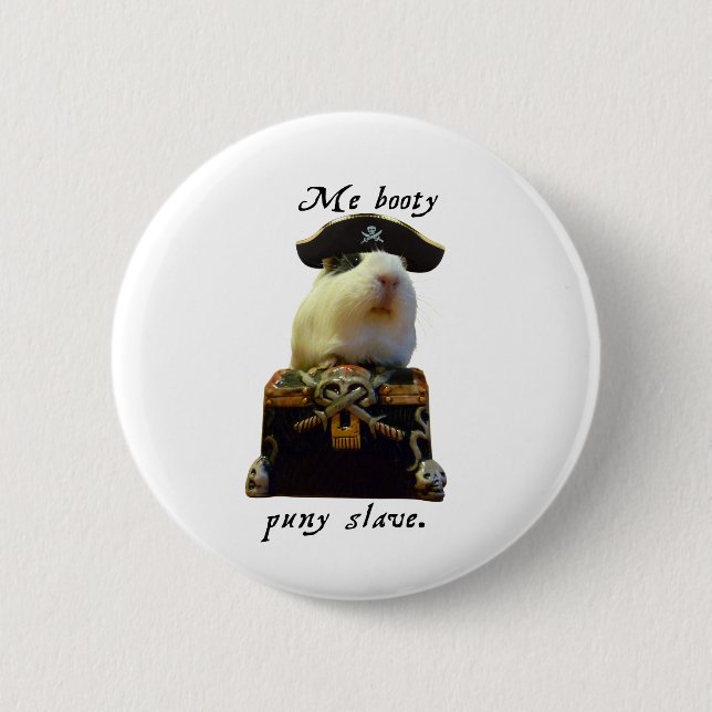 Guinea Pig Funny Pirate 6 Cm Round Badge (Front)