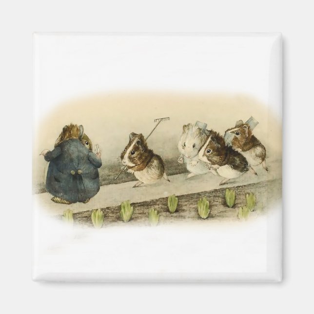 “Guinea Pig Garden” by Beatrix Potter Magnet (Front)