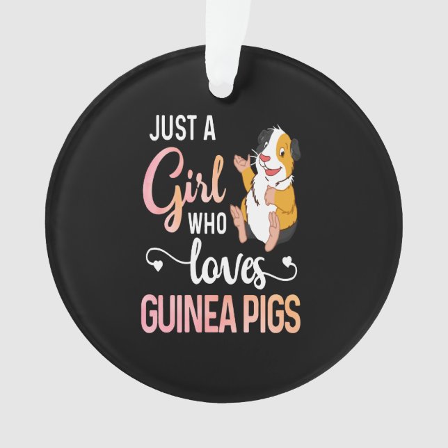 Guinea Pig Gift | Just A Girl Who Love Guinea Pig Ornament (Front)