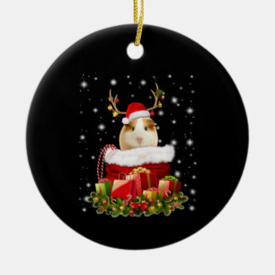 Guinea Pig Gift Merry Christmas Guinea Pig Ceramic Ornament
