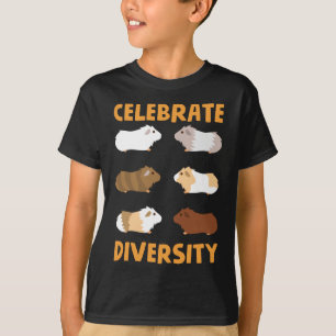 Guinea Pig Graphic Celebrate Diversity Cute Pets T-Shirt