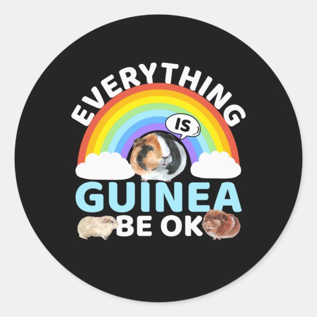 Guinea Pig - Guinea Be OK, Encouragement Classic Round Sticker (Front)
