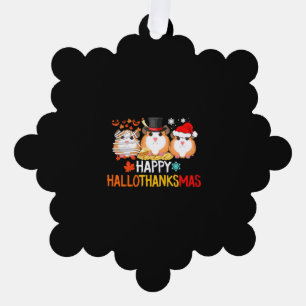 Guinea Pig Halloween Thanksgiving Christmas Tree Decoration Card