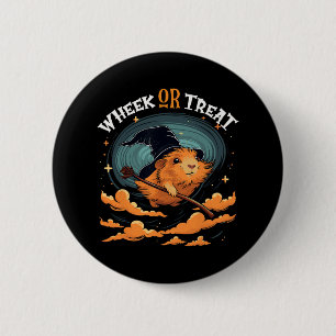 Guinea Pig Halloween Wheek Or Treat Funny Cavy Wit 6 Cm Round Badge
