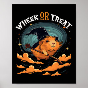 Guinea Pig Halloween Wheek Or Treat Funny Cavy Wit Poster