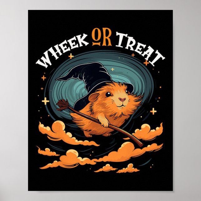 Guinea Pig Halloween Wheek Or Treat Funny Cavy Wit Poster (Front)