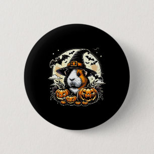 Guinea Pig Halloween Witch Art 6 Cm Round Badge