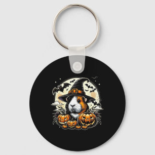 Guinea Pig Halloween Witch Art  Key Ring